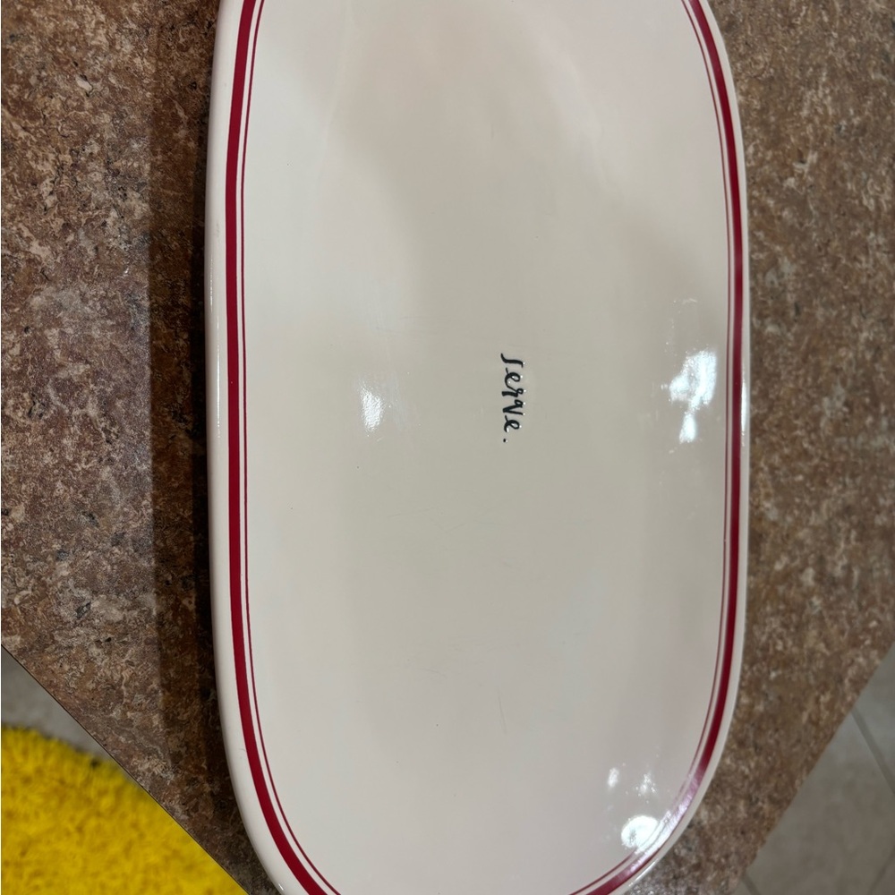 Retired Red line Artisan line Serve platter by Magenta from Rae Dunn